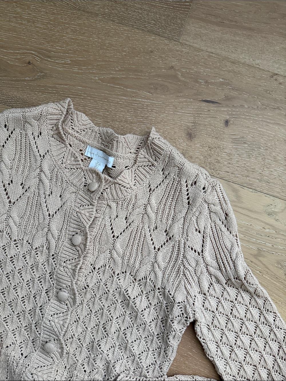 House of Harlow 1960 Openwork Button Cardigan - Picture 2 of 4